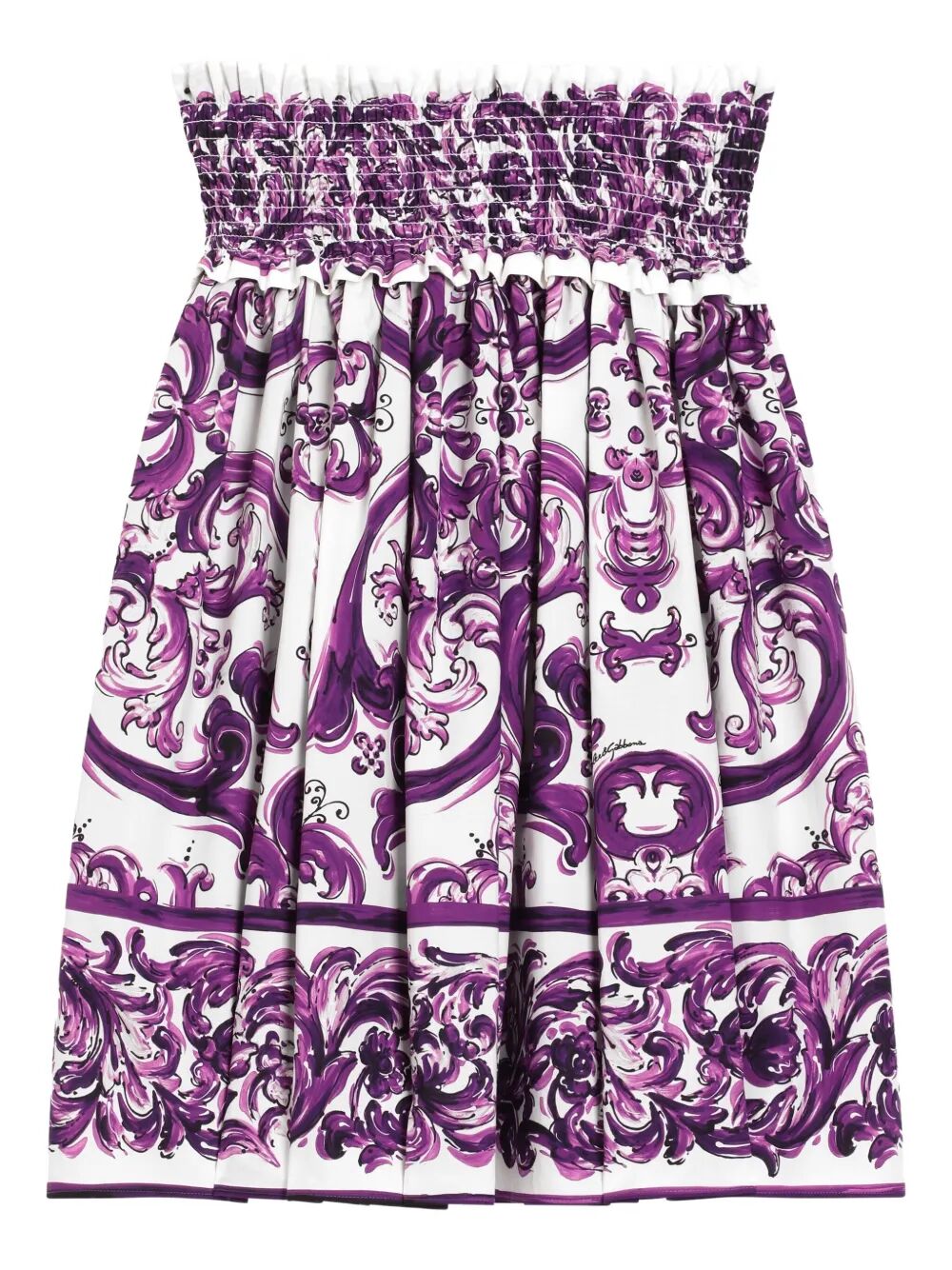 MAJOLICA-PRINT COTTON POPLIN SKIRT