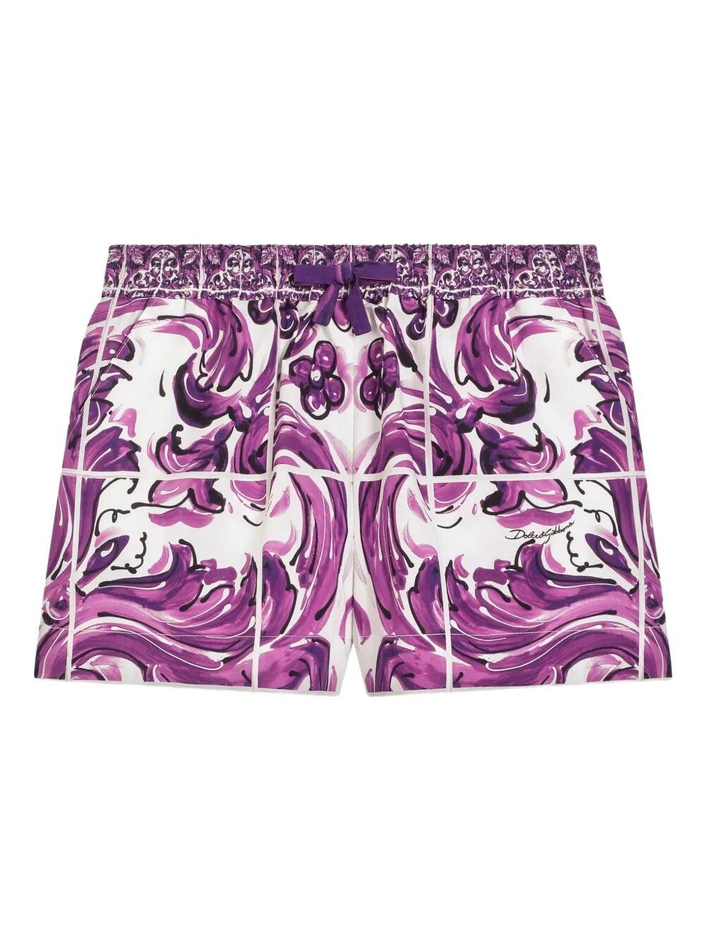 MAJOLICA-PRINT POPLIN SHORTS
