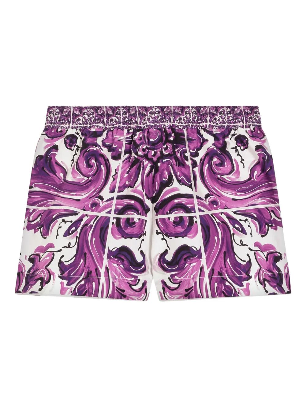 MAJOLICA-PRINT POPLIN SHORTS