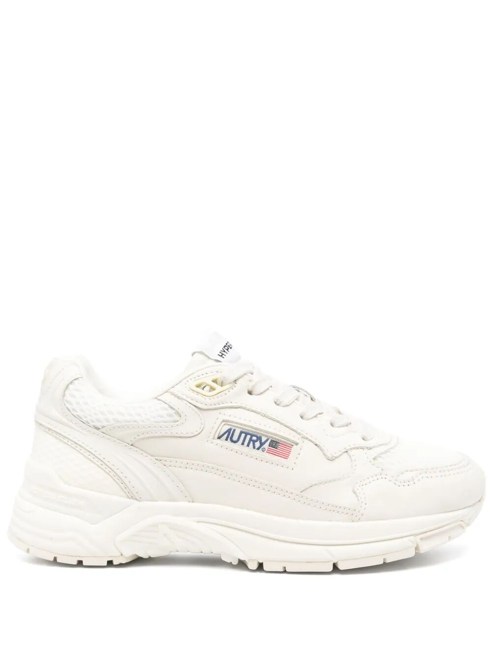 HYPERWAY SNEAKERS IN WHISPER WHITE LAMINATED LEATHER AND MESH