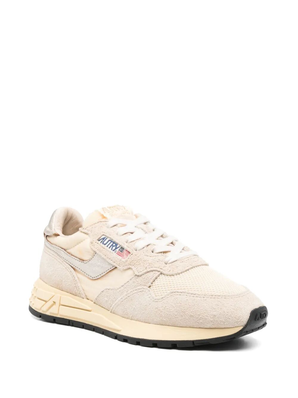 REELWIND LOW SNEAKERS IN NYLON SUEDE AND LEATHER COLOR ECRU AND PLATINUM