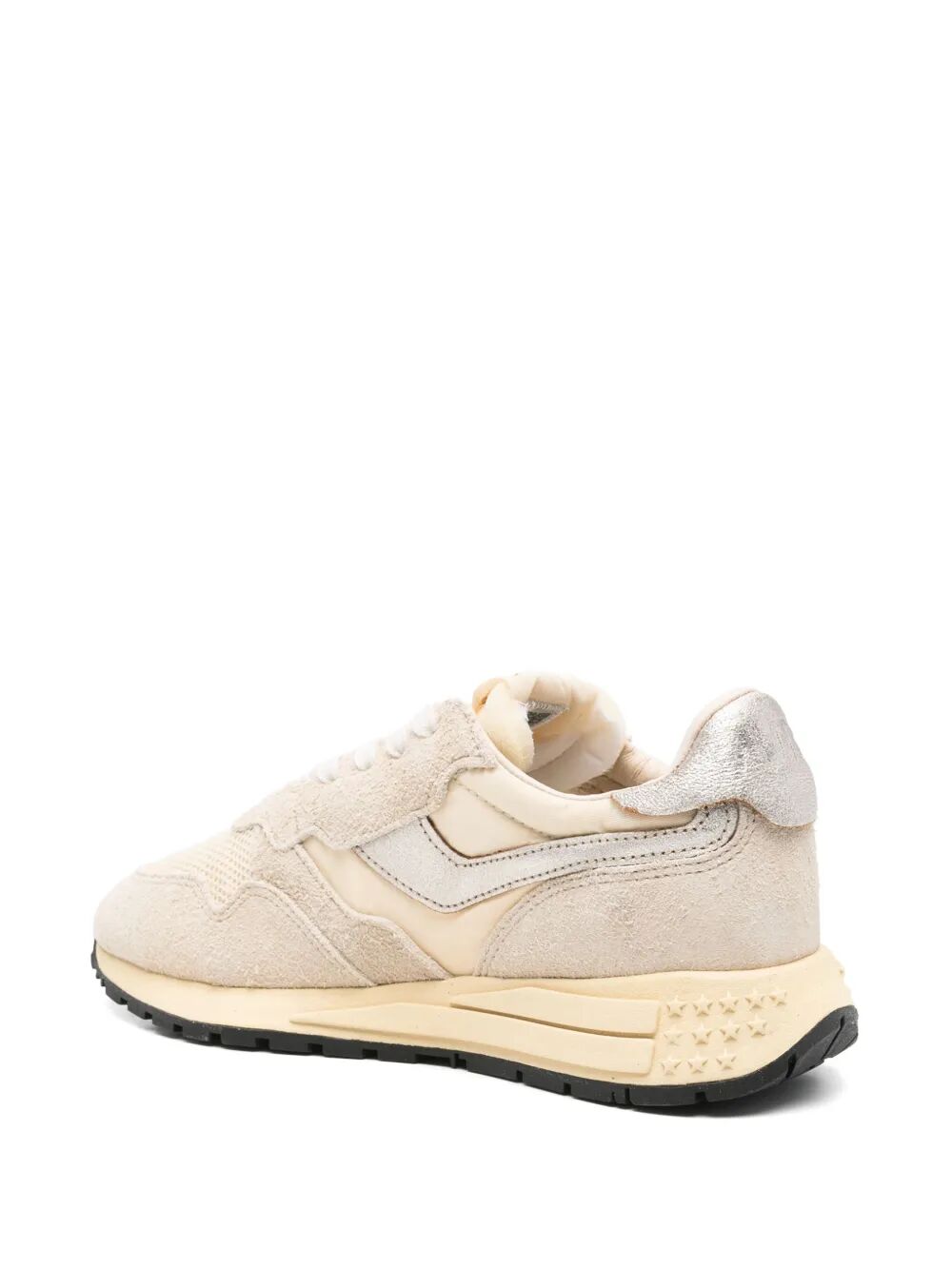 REELWIND LOW SNEAKERS IN NYLON SUEDE AND LEATHER COLOR ECRU AND PLATINUM