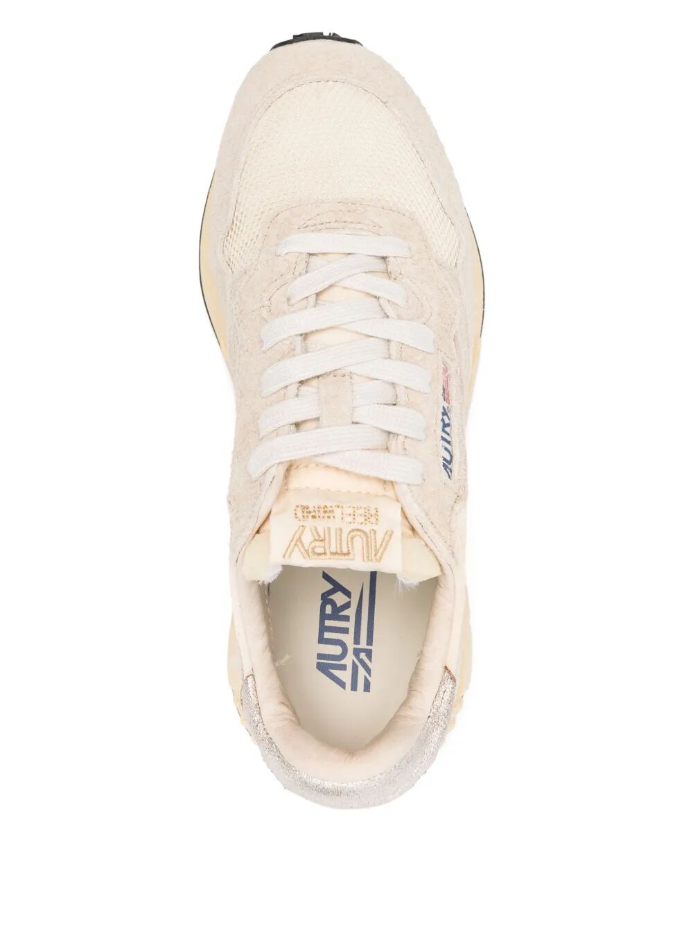 REELWIND LOW SNEAKERS IN NYLON SUEDE AND LEATHER COLOR ECRU AND PLATINUM