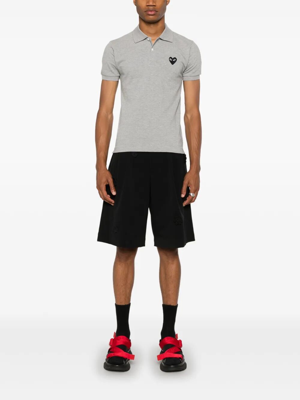 BLACK HEART COTTON POLO SHIRT