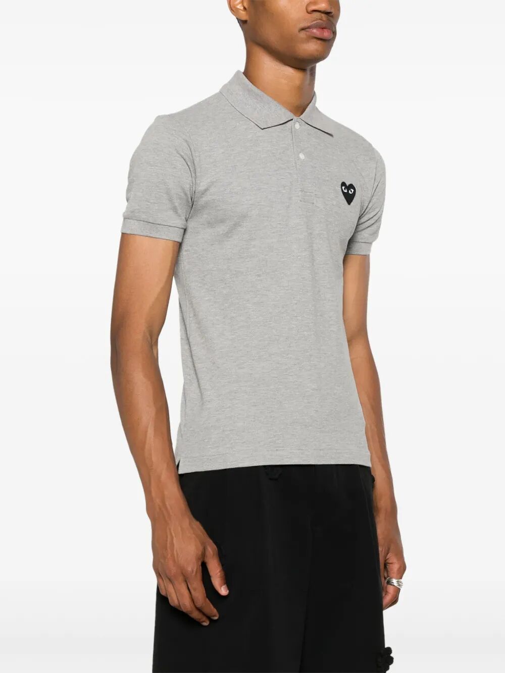 BLACK HEART COTTON POLO SHIRT