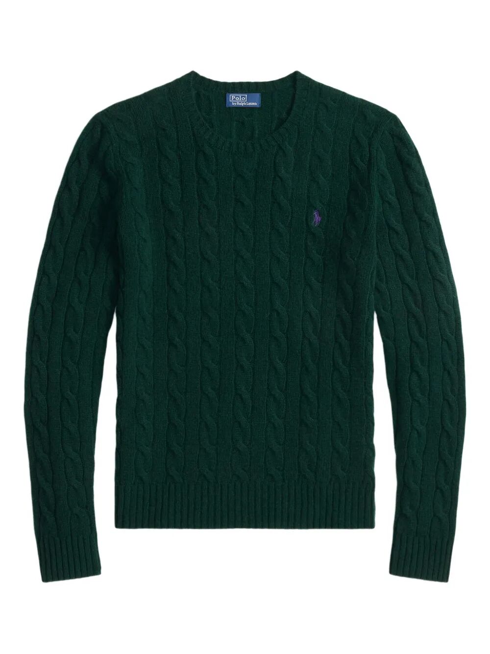 CABLE WOOL AND CASHMERE CREWNECK JUMPER