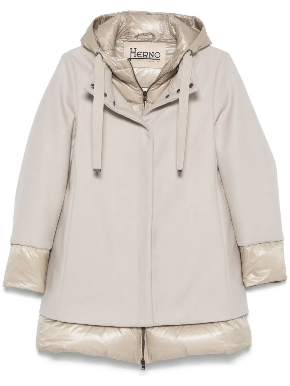 FLARED PADDED WOOL COAT