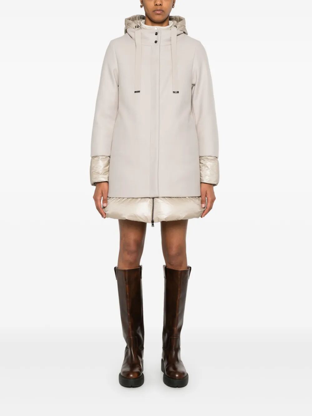 FLARED PADDED WOOL COAT