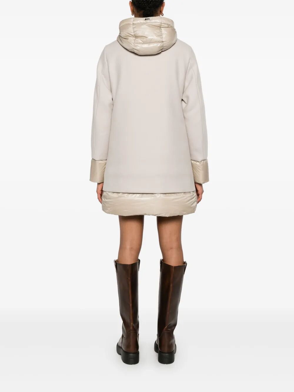 FLARED PADDED WOOL COAT