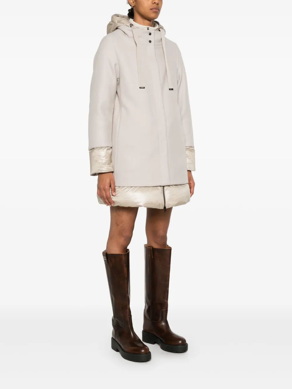 FLARED PADDED WOOL COAT