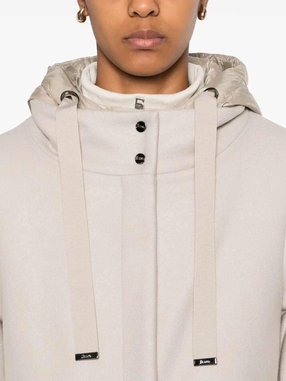 FLARED PADDED WOOL COAT