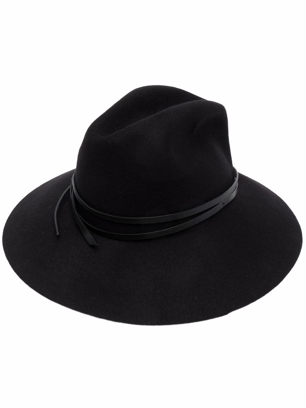 WOOL FEDORA HAT WITH LEATHER STRAP