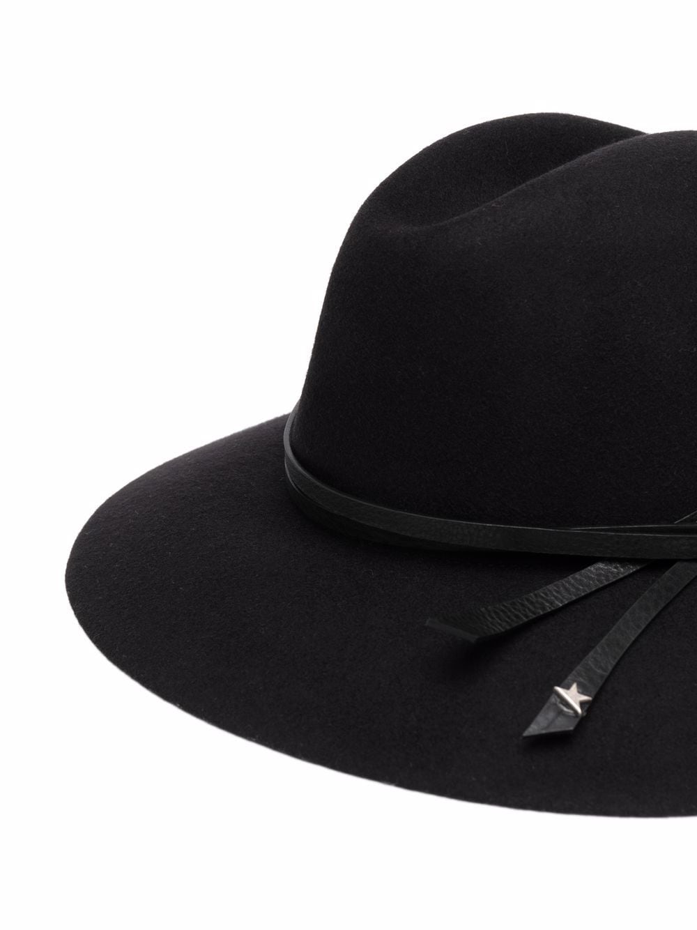 WOOL FEDORA HAT WITH LEATHER STRAP