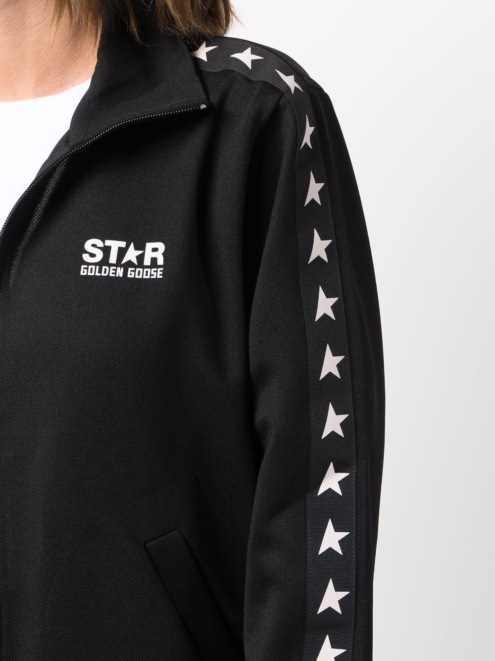 ZIPPED SWEATSHIRT WITH GROSGRAIN STRIP AND STARS