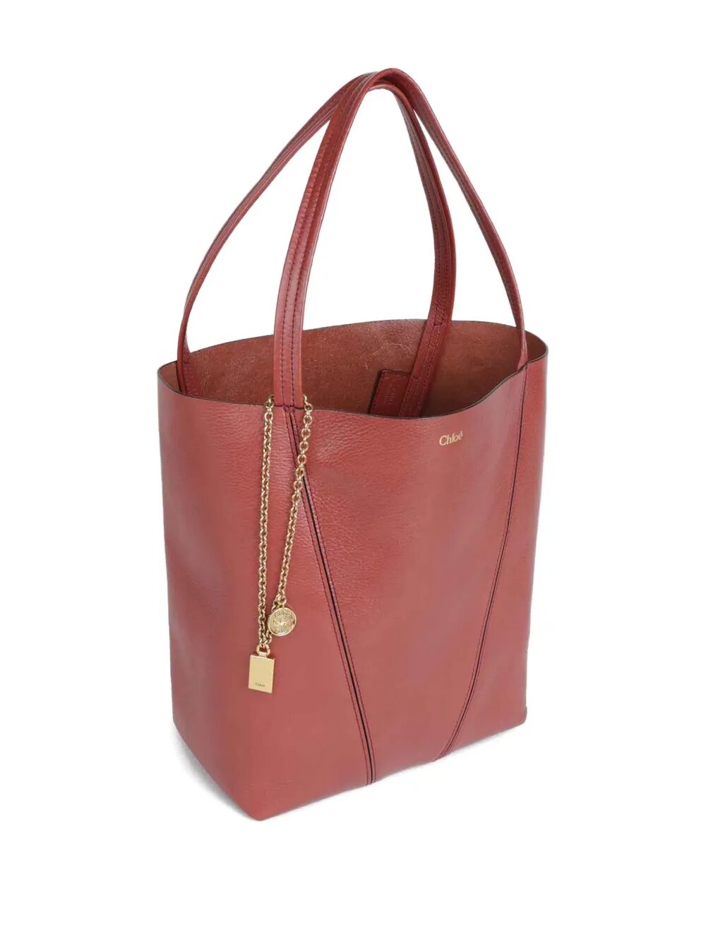 SPIN TOTE BAG IN GRAINED LEATHER