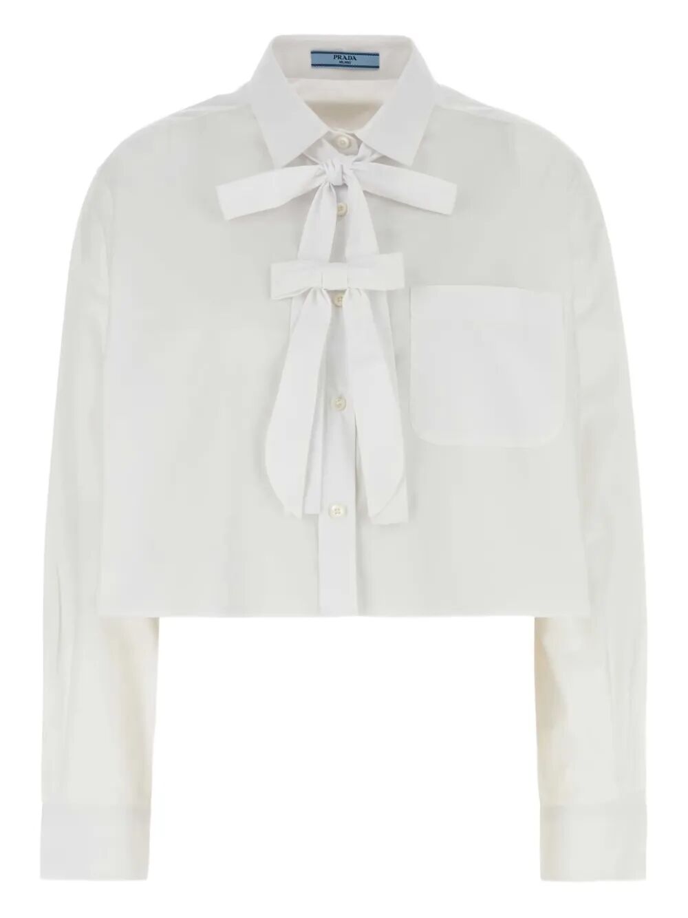BOW-DETAIL CROPPED SHIRT