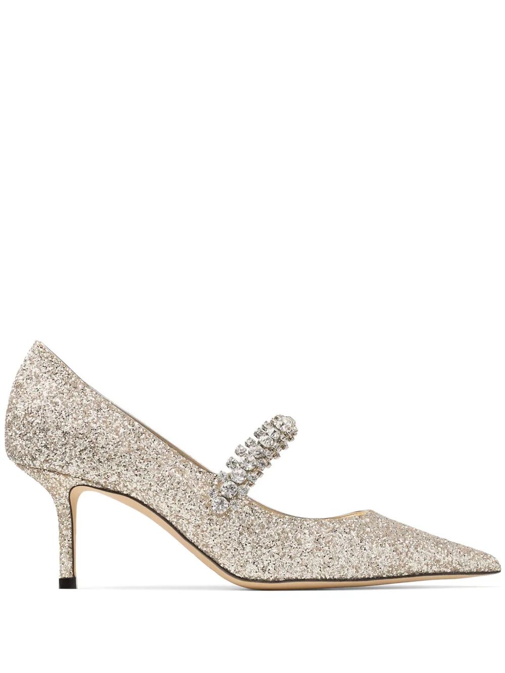 CRYSTAL EMBELLISHED BING 65 PUMPS IN GLITTER FABRIC