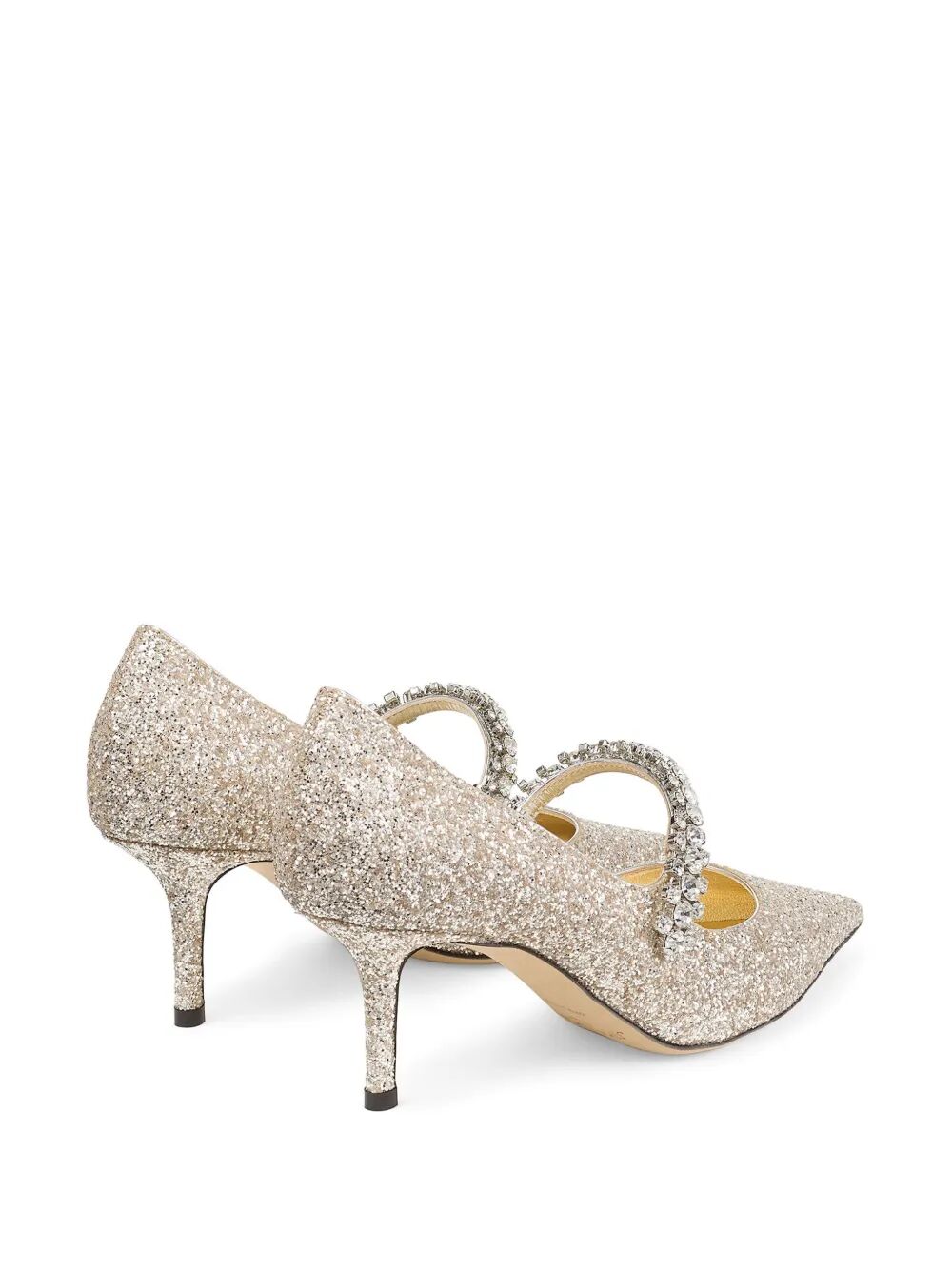 CRYSTAL EMBELLISHED BING 65 PUMPS IN GLITTER FABRIC