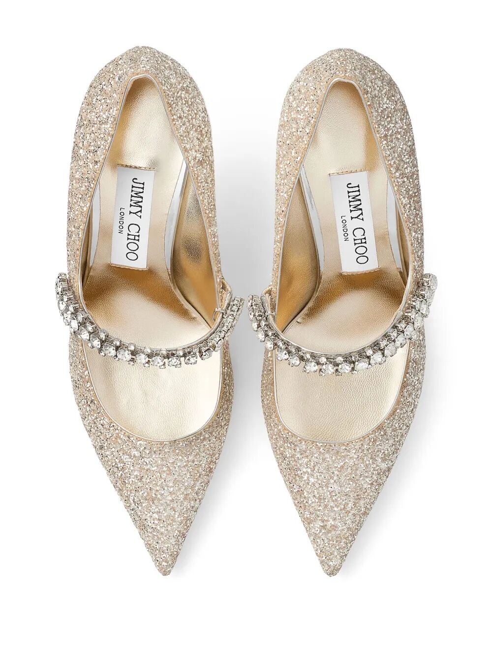 CRYSTAL EMBELLISHED BING 65 PUMPS IN GLITTER FABRIC