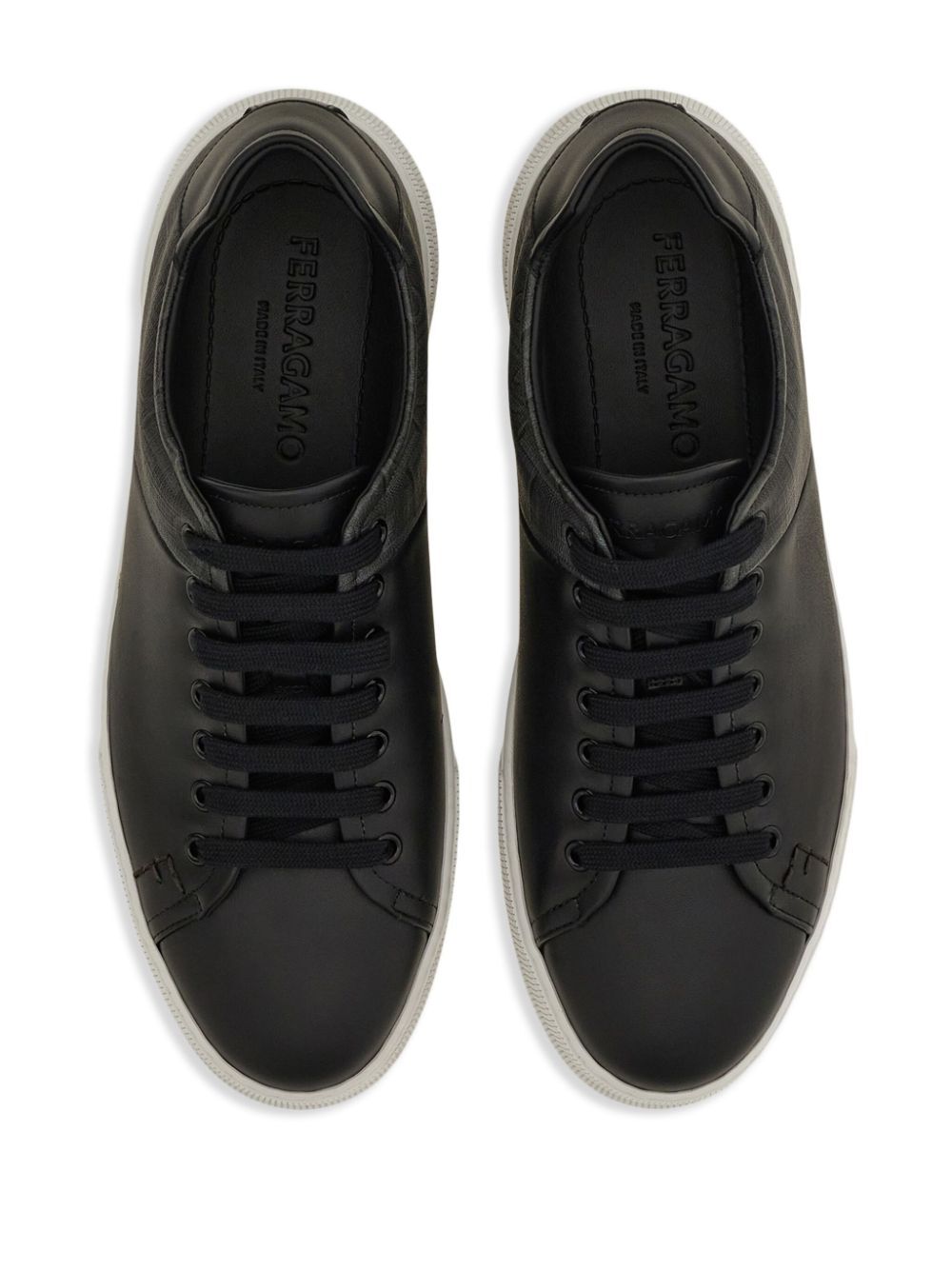 LEATHER AND JACQUARD FABRIC MONOGRAM CLAYTON SNEAKERS
