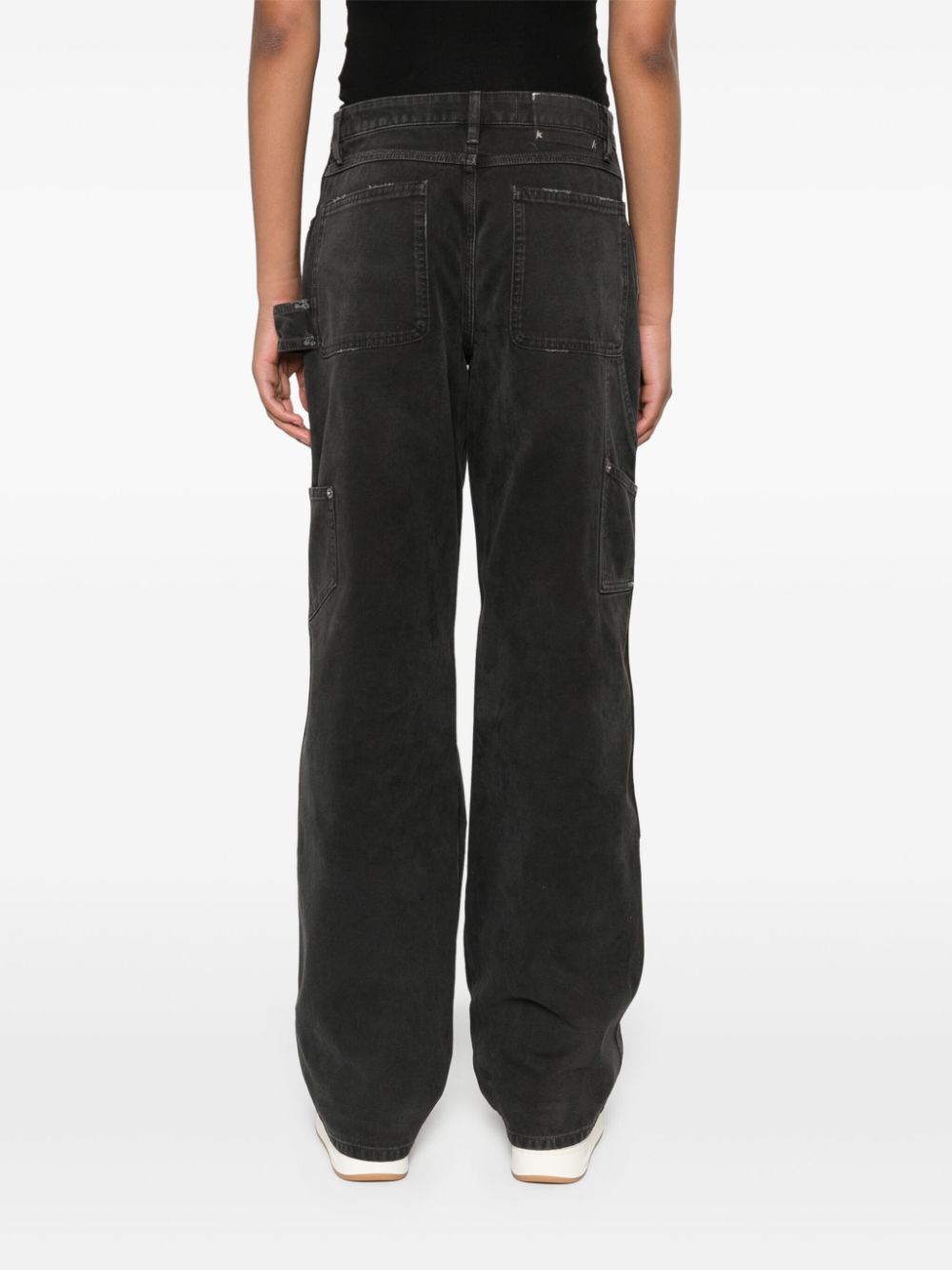 DISTRESSED COTTON JEANS WITH FRONT PATCHES
