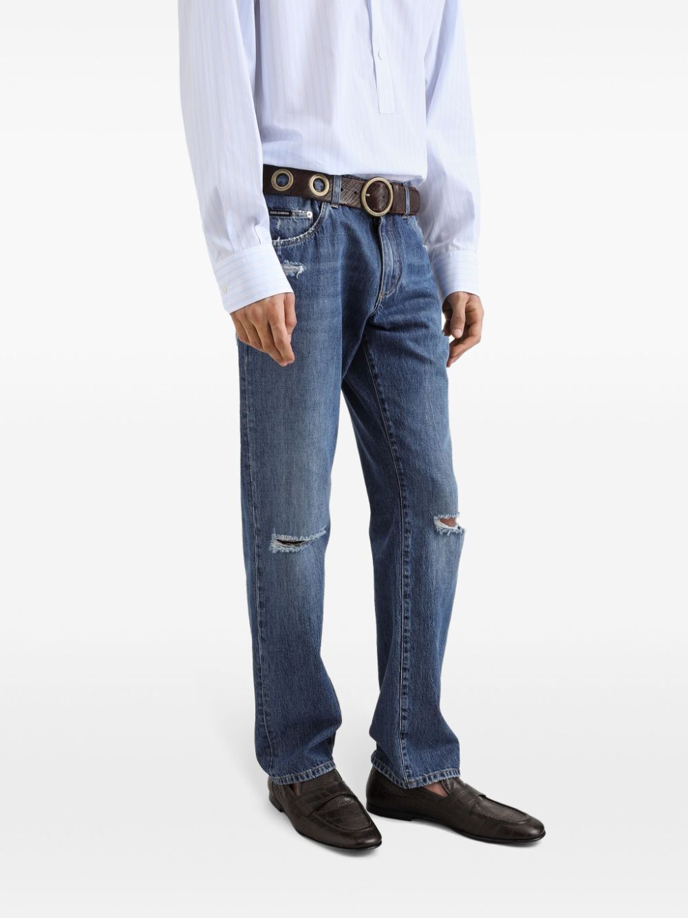 CLASSIC COTTON JEANS WITH TAG WITH ABRASIONS