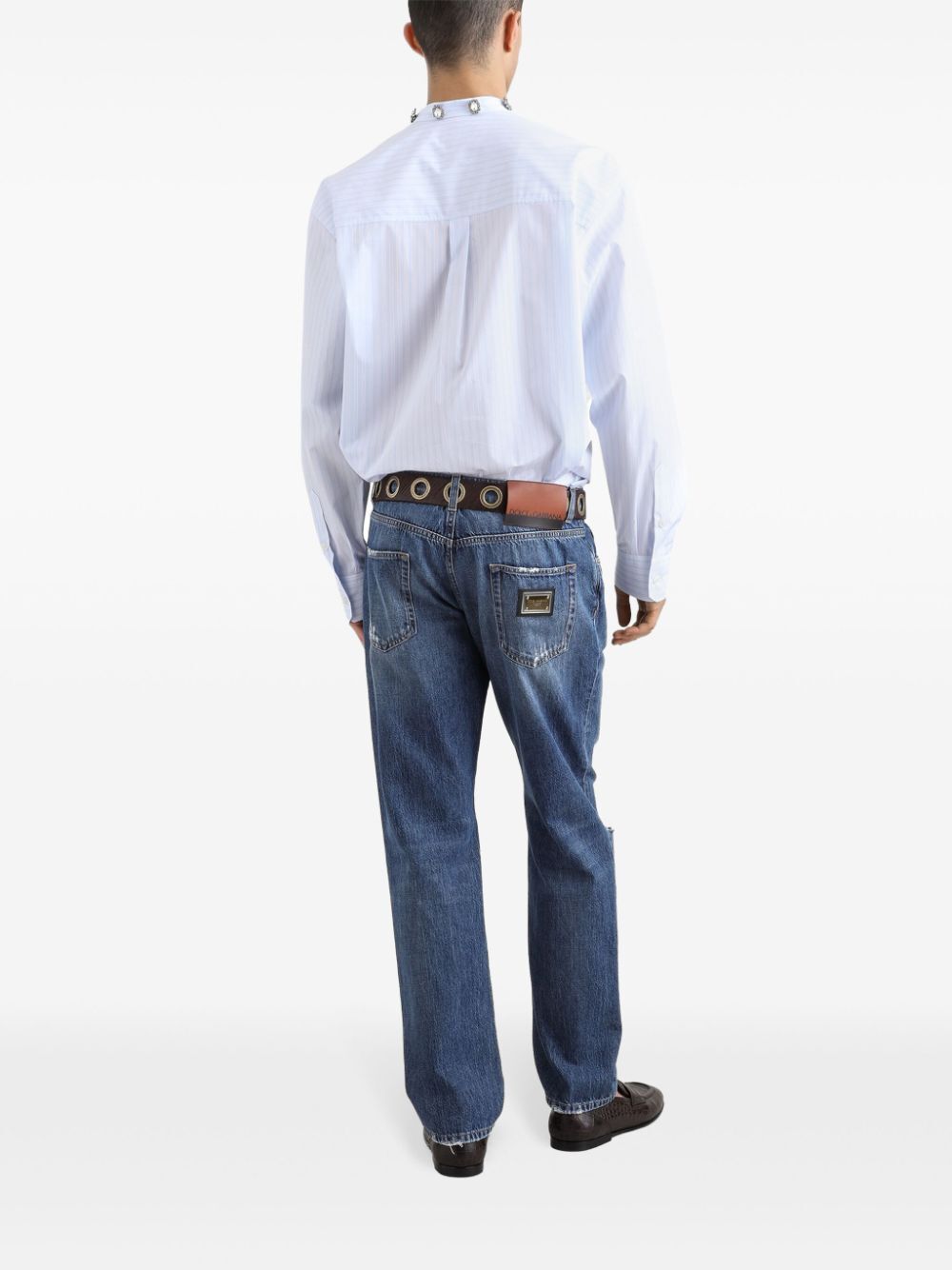 CLASSIC COTTON JEANS WITH TAG WITH ABRASIONS