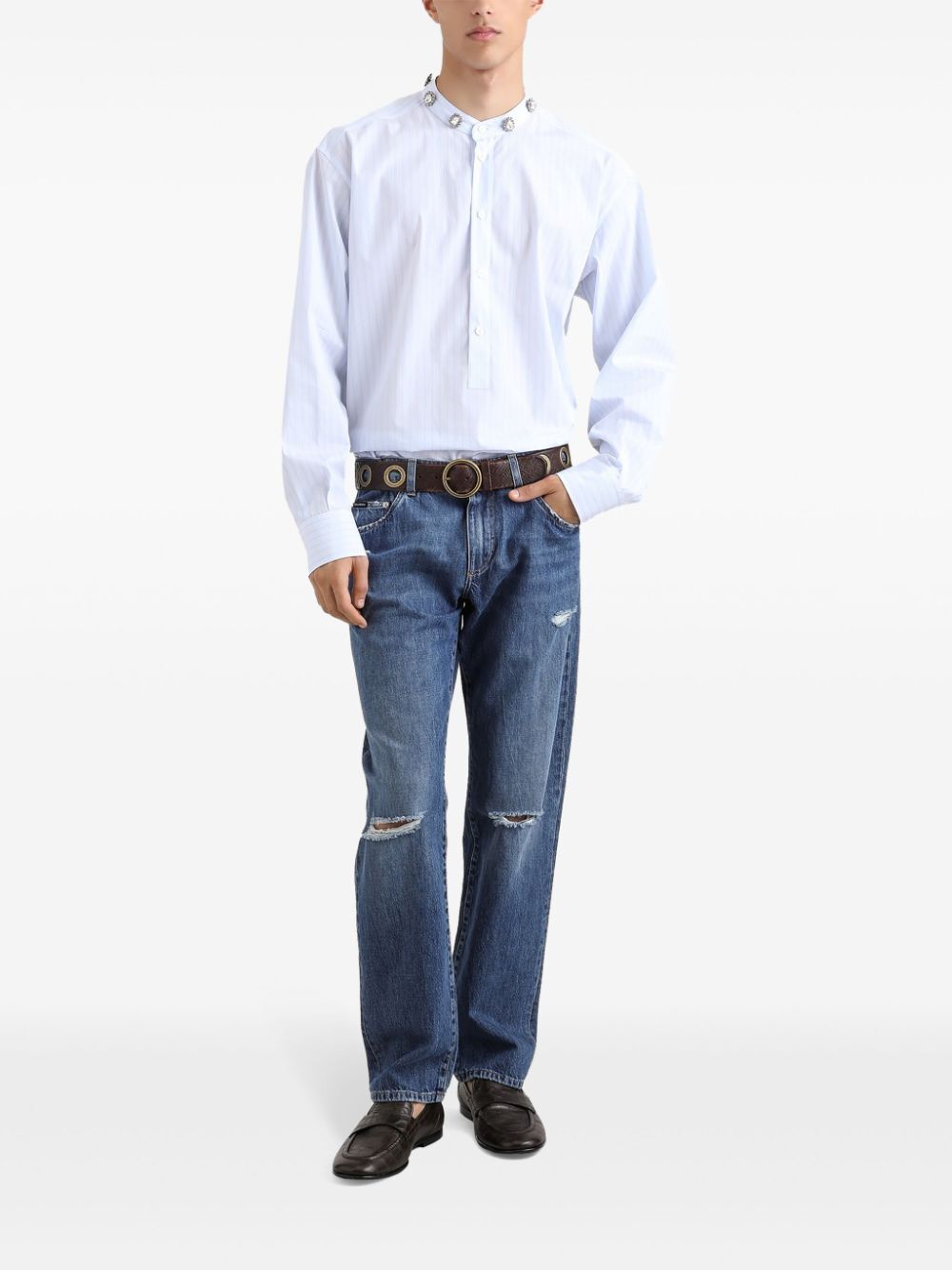 CLASSIC COTTON JEANS WITH TAG WITH ABRASIONS
