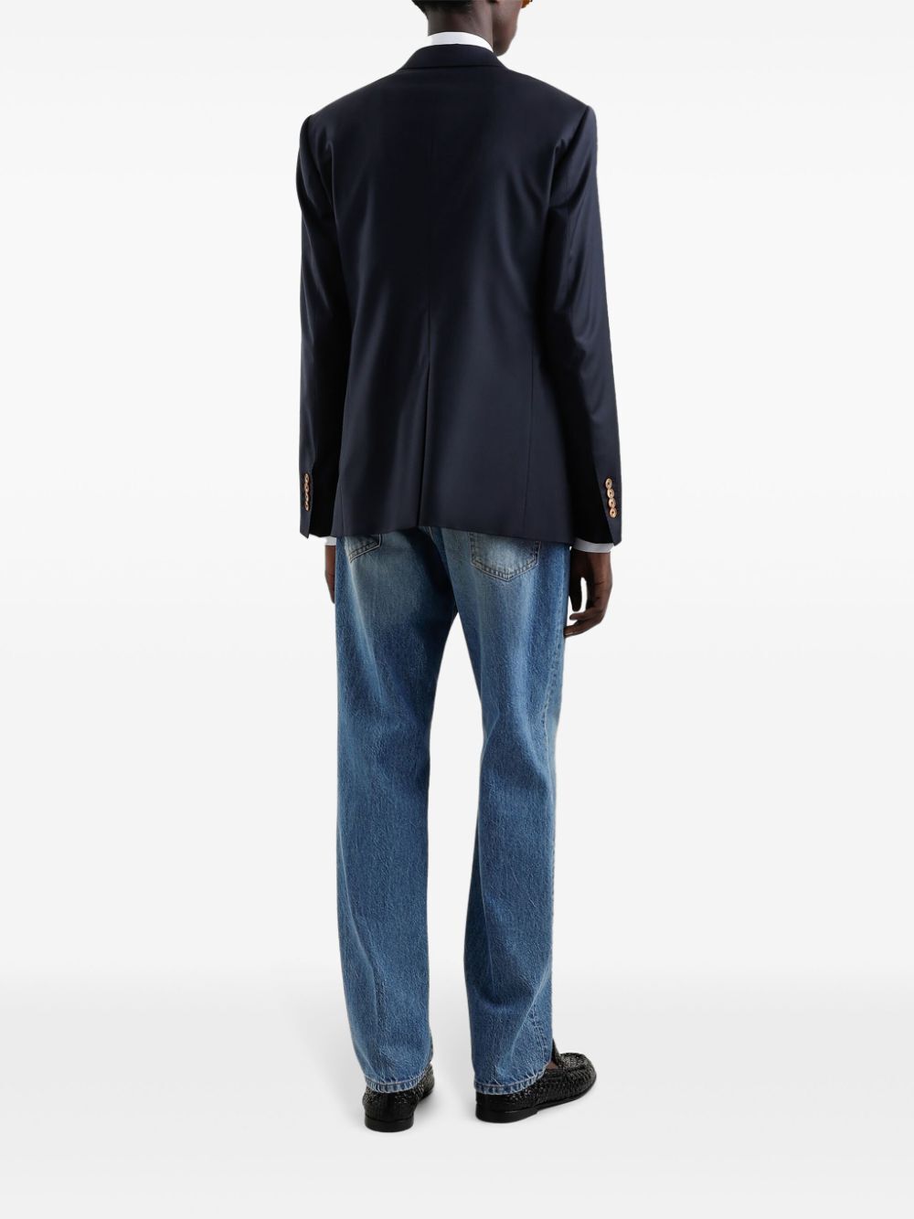 DOUBLE-BREASTED WOOL JACKET WITH PATCH