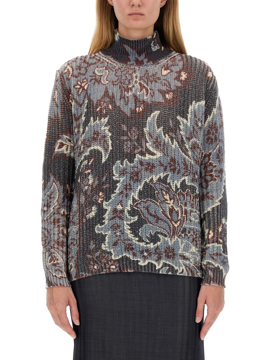 PRINTED WOOL SWEATER