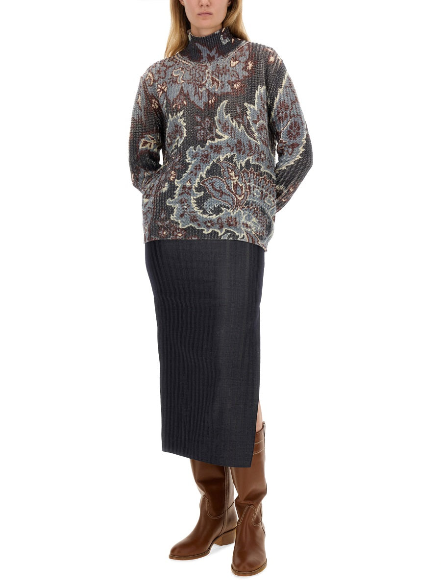 PRINTED WOOL SWEATER