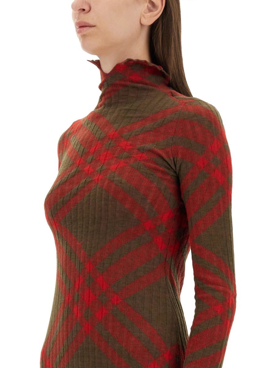 CHECK WOOL BLEND DRESS