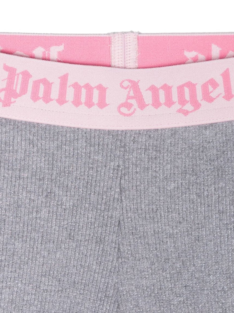 logo band lurex rib flarepant