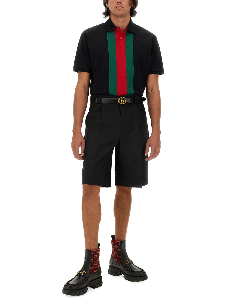 WOOL BLEND TWILL SHORTS
