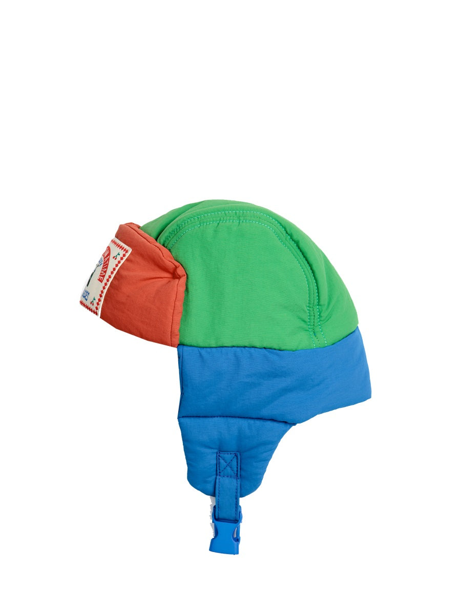 baby color block padded chapka