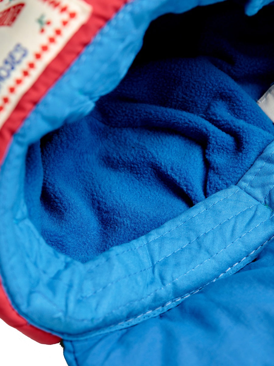baby color block padded chapka