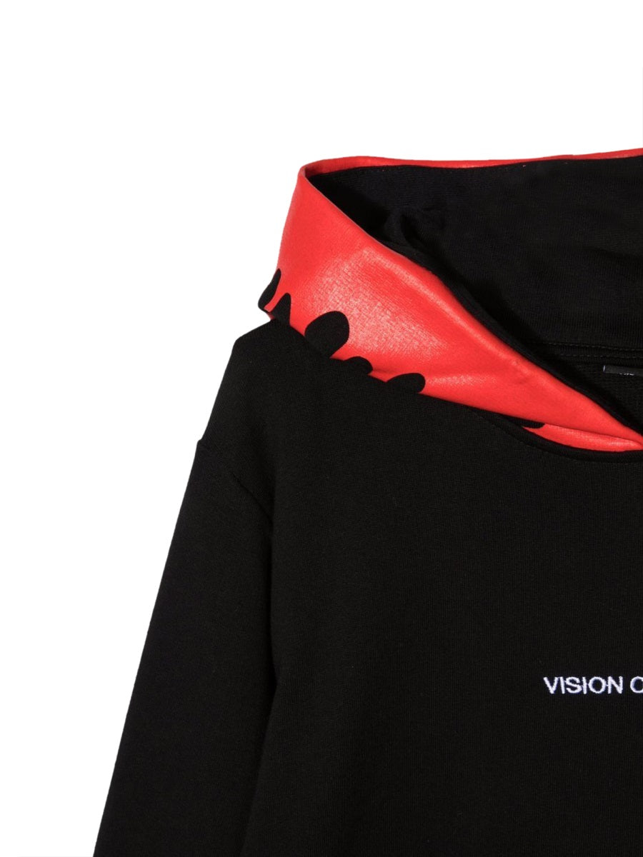 BLACK HOODIE WITH RED FLAMES
