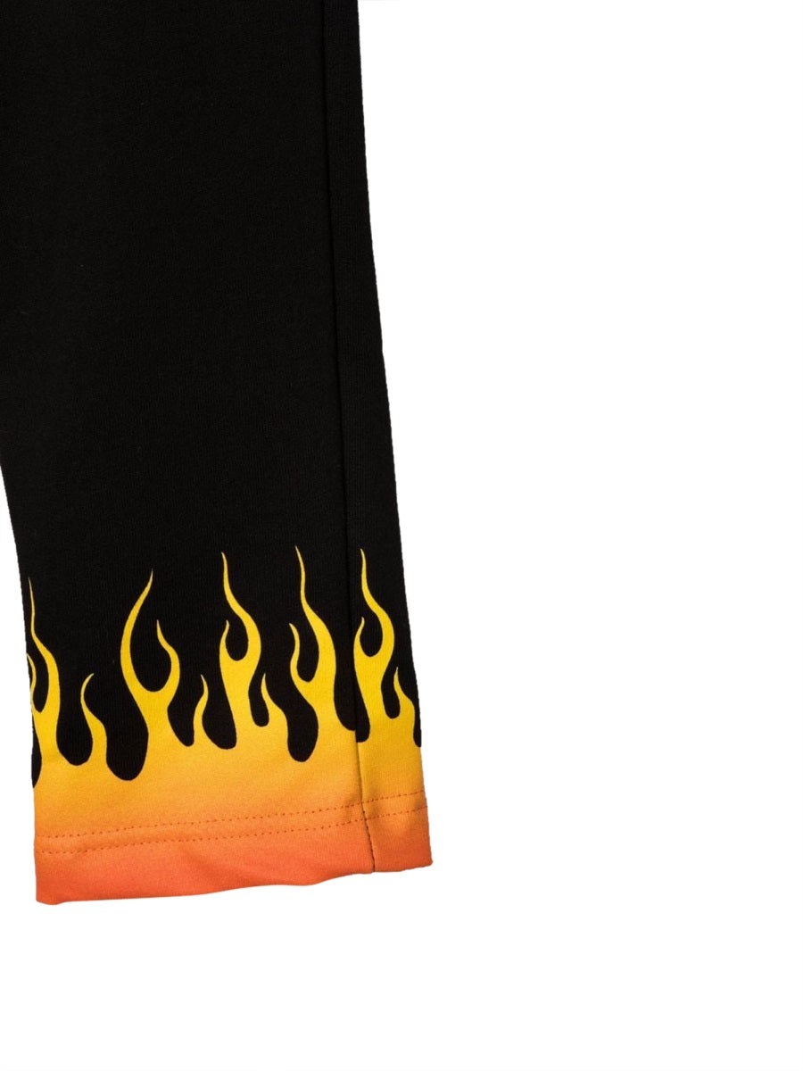 BLACK PANTS WITH RED SHADED FLAMES
