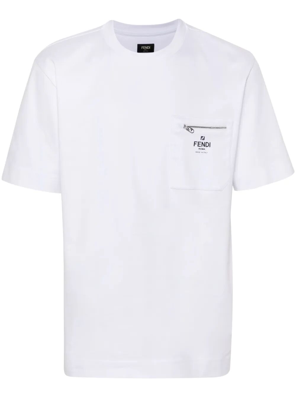 ZIP-DETAIL FENDI ROMA COTTON T-SHIRT