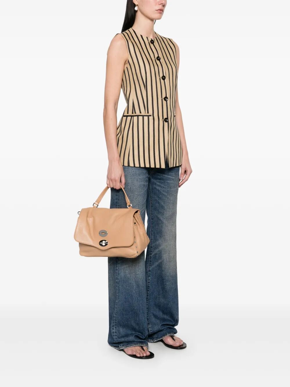 TUMBLED LEATHER SMALL POSTINA DAILY GIORNO BAG