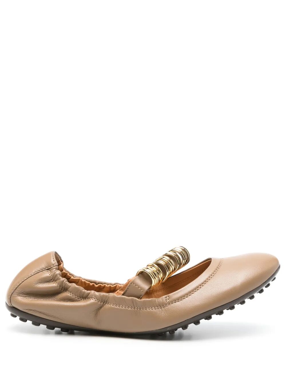 METALLIC RINGS STRAP NAPPA LEATHER BALLERINAS