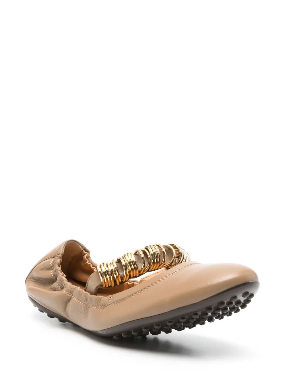 METALLIC RINGS STRAP NAPPA LEATHER BALLERINAS
