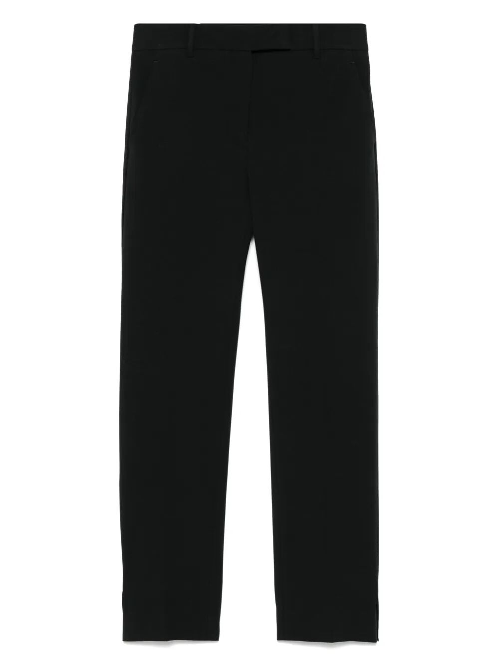 TAPERED LEG COTTON BLEND TROUSERS