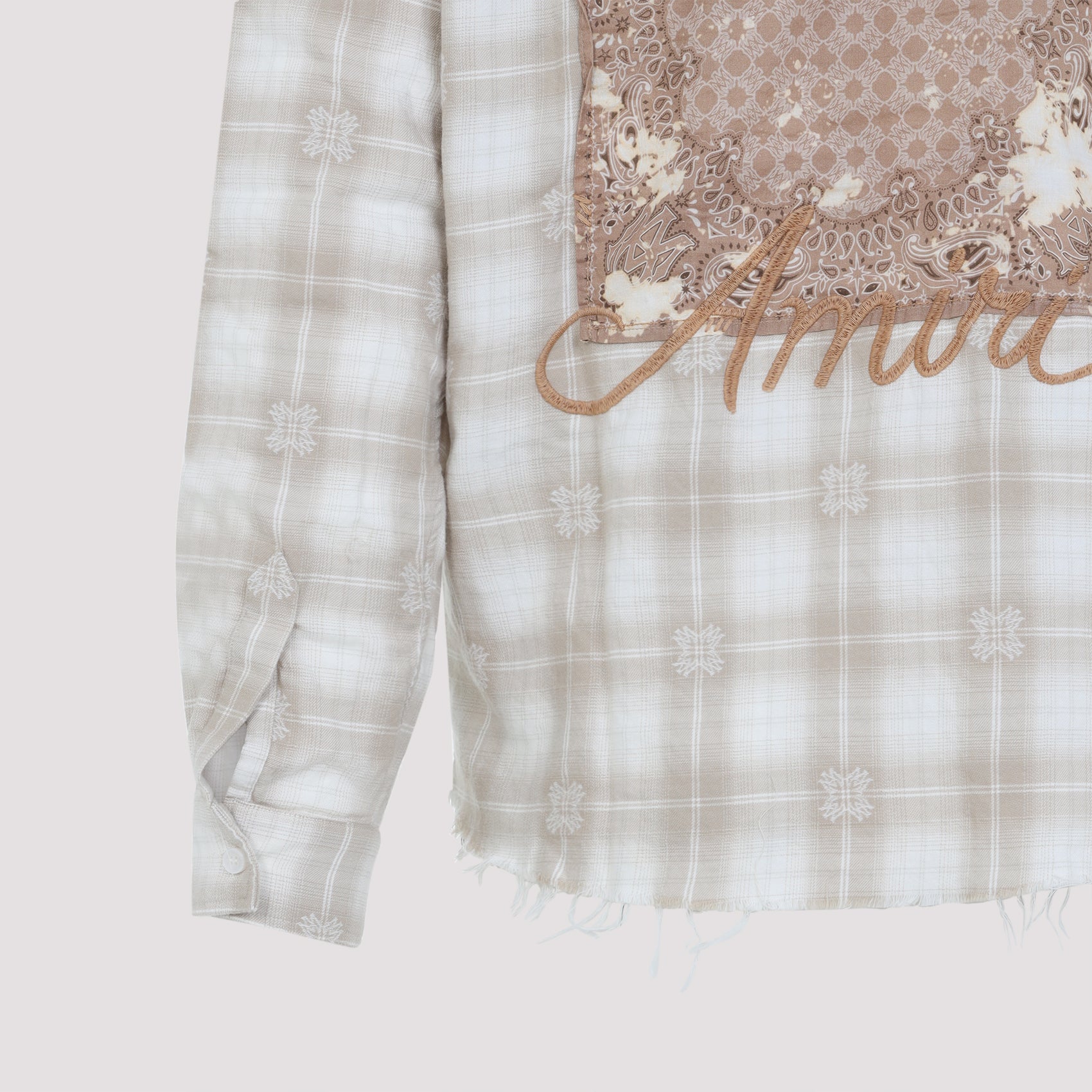 Bleach Patch Flannel Bandana Shirt