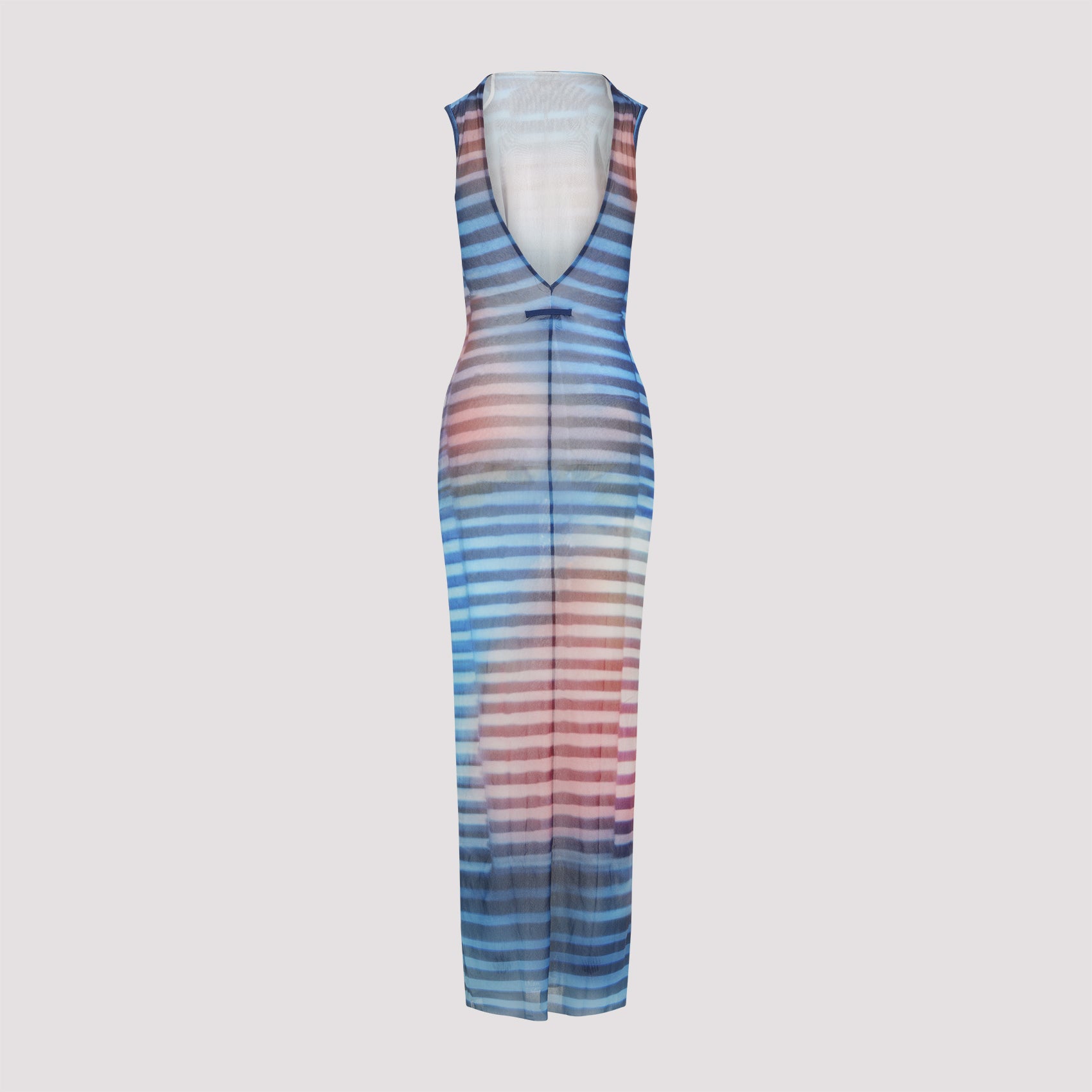 Mesh Printed "Air" Long Dress
