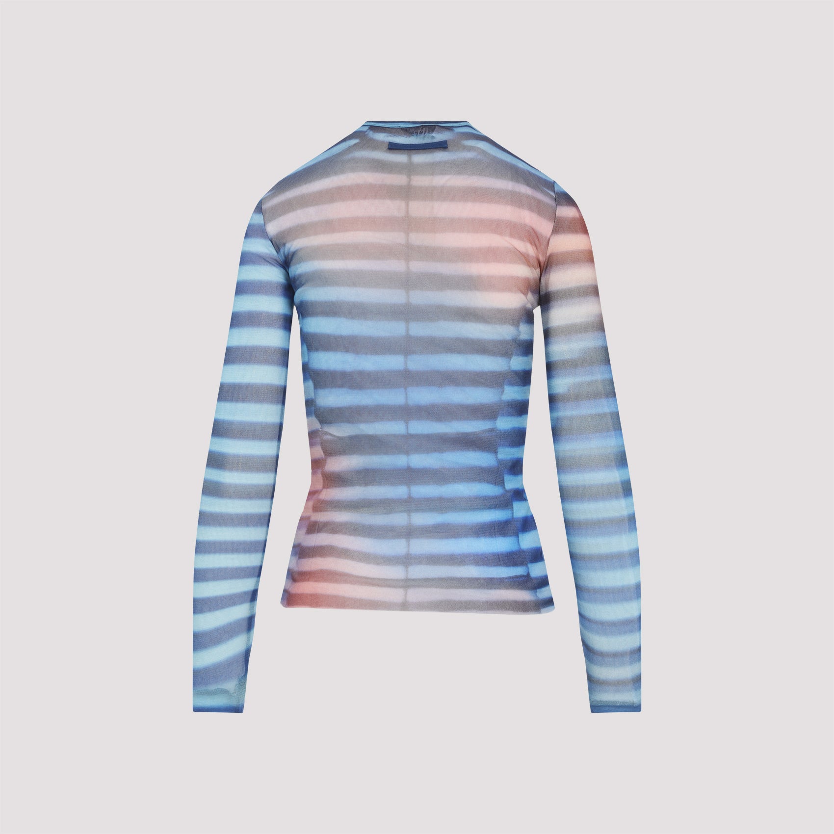 Mesh Printed "Air" Long Sleeves Top