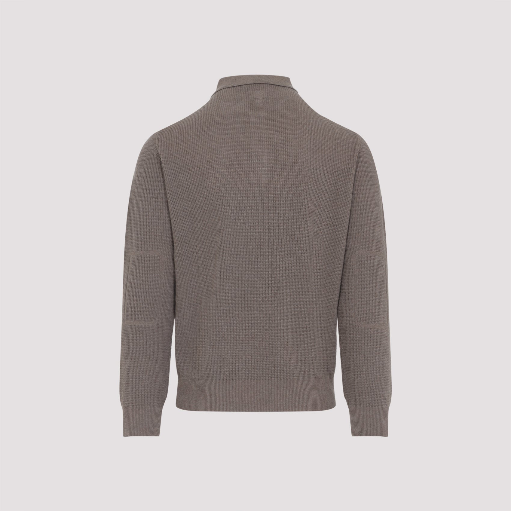 Long Sleeves Suede Detail Polo