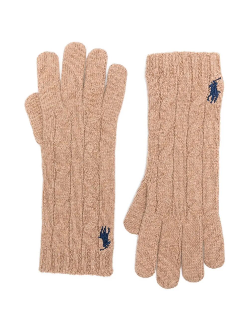 CABLE-KNIT WOOL AND CASHMERE GLOVES