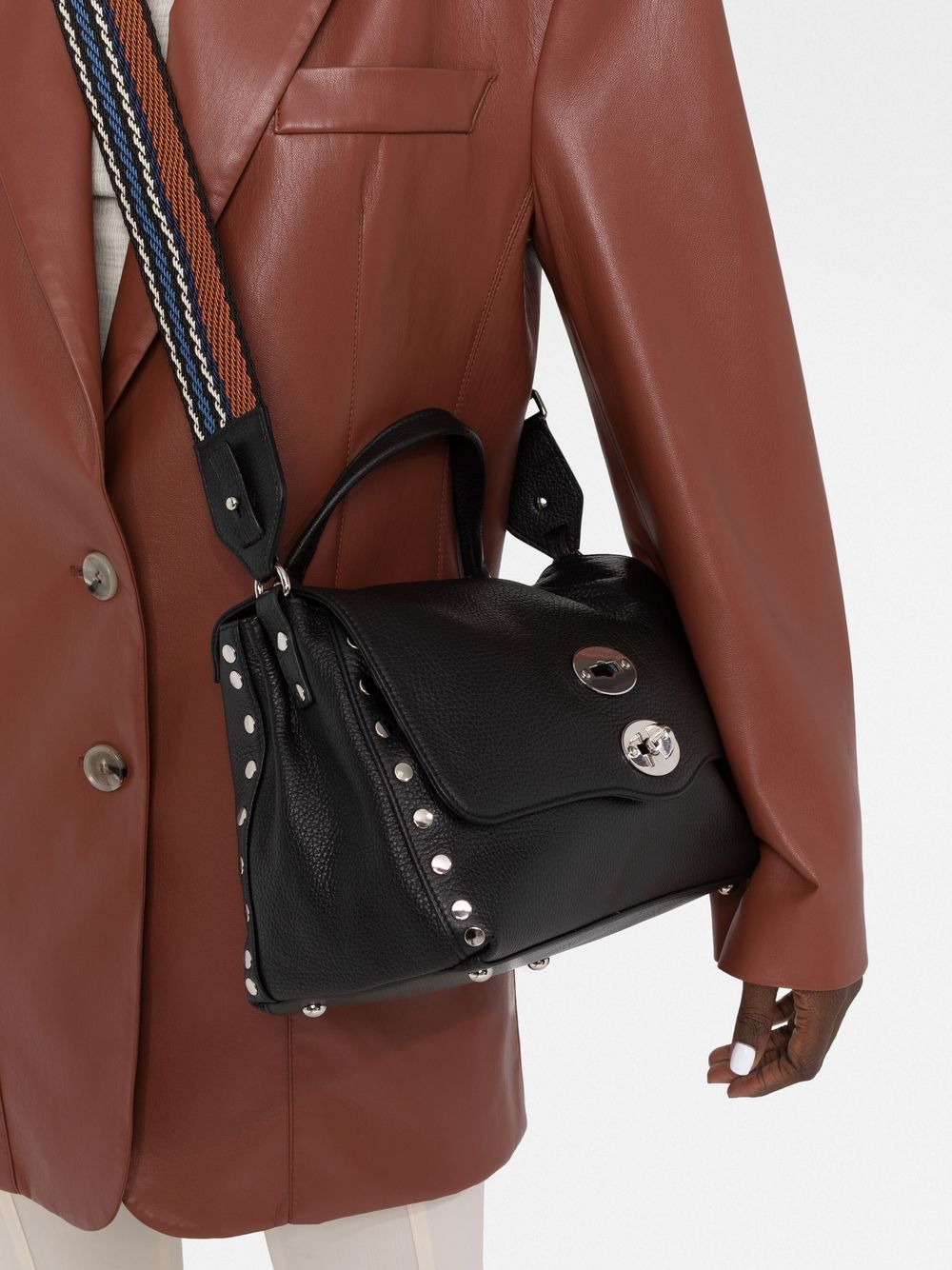 TUMBLED LEATHER SMALL POSTINA DAILY GIORNO BAG