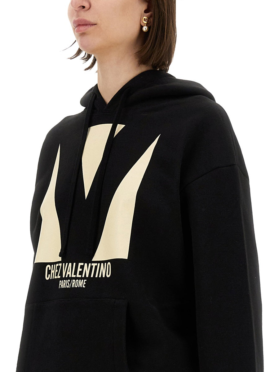 COTTON HOODIE WITH PRINT
